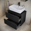 Waschbeckenunterschrank Florence 60 x 35 cm Schwarz Matt - Hängender Badezimmerschrank mit 2 Schubladen Bild 4