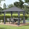 Sekey Garten Pavillon 3x3 m Wasserdicht Stabil Partyzelt, Gartenzelt mit 4 Seitenteile Reißverschluss, 180g/㎡ Polyester, Grau Bild 3