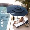 PHI VILLA Sonnenschirm, Ideal für Rasenflächen, Pools und Gartenterrassen, Mit 8 starken Schirmknochen Bild 2
