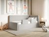 Selsey Fanko – Kinderbett 90x200 cm mit Rausfallschutz, Kopfteil rechts, Samt, Hellgrau Bild 3