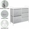 Schmaler Stoff Schrank 5 Schubladen Kommode Aufbewahrung grau/weiß 82cm mdesign Bild 5
