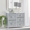 Schmaler Stoff Schrank 5 Schubladen Kommode Aufbewahrung grau/weiß 82cm mdesign Bild 3