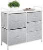 Schmaler Stoff Schrank 5 Schubladen Kommode Aufbewahrung grau/weiß 82cm mdesign Bild 2