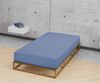 Biberna Jersey-Spannbetttuch, 100 % Baumwolle, Ozeanblau, 1x 90x190 cm - 100x200 cm Bild 3