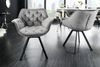 riess-ambiente Polsterstuhl THE DUTCH COMFORT grau / schwarz (Einzelartikel, 1 St), Esszimmer · Samt · Metall · mit Armlehne · 180° drehbar · Retro Bild 2