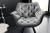 riess-ambiente Polsterstuhl THE DUTCH COMFORT grau / schwarz (Einzelartikel, 1 St), Esszimmer · Samt · Metall · mit Armlehne · 180° drehbar · Retro Bild 4