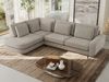 CALENO L-Form Ecksofa 317x225 cm, Massivholz-Rahmen & Wellenfedern, Sitzhöhe 51 cm, modernes Polstersofa rückenecht bezogen & freistehend - Hellgrau Schenille glatt - Links Seite Bild 4