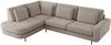 CALENO L-Form Ecksofa 317x225 cm, Massivholz-Rahmen & Wellenfedern, Sitzhöhe 51 cm, modernes Polstersofa rückenecht bezogen & freistehend - Hellgrau Schenille glatt - Links Seite Bild 5