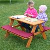 HABAU Kinderpicknickbank aus Holz mit Polster, Braun, 89 x 79 x 50 cm Bild 2