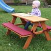 HABAU Kinderpicknickbank aus Holz mit Polster, Braun, 89 x 79 x 50 cm Bild 3