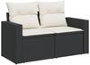 vidaXL Gartensofa mit Kissen 2-Sitzer Schwarz Poly Rattan 366016 Bild 2