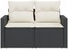 vidaXL Gartensofa mit Kissen 2-Sitzer Schwarz Poly Rattan 366016 Bild 4