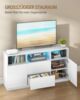 TV-Schrank mit RGB LED-Beleuchtung(25 Farben), Fernsehschrank für Fernseher bis 65 Zoll, Lowboard mit 2 Schubladen 3 offenen Fächern, für Wohnzimmer Schlafzimmer, Weiß Bild 5