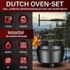 Dutch Oven 7 l mit Füßen – eingebrannt & sofort einsatzbereit, inkl. Deckelheber, Thermometerdurchführung, Rezeptbuch & Pflegeanleitung Bild 2