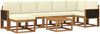 vidaXL Outdoor-Sofagarnitur mit Kissen 8 pcs Natur und Creme Polyester 3385401 Bild 2