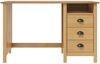 vidaXL Schreibtisch Hill mit 3 Schubladen 120×50×74 cm Kiefernholz 288995 Bild 2
