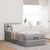 vidaXL Ottoman-Bett mit Matratze & LEDs Hellgrau 100x200 cm Stoff 3312367 Bild 4