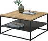 Couchtisch TILDA 75 x 75 Platte Eiche geölt Metallgestell mit Ablage Bild 4