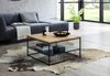 Couchtisch TILDA 75 x 75 Platte Eiche geölt Metallgestell mit Ablage Bild 3