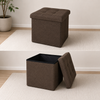belviona Sitzhocker mit Stauraum, faltbare Sitzbox mit Leinenbezug, gepolsterte Sitzfläche & 40 l Stauraum, 38 x 38 x 38 cm, braun Bild 3