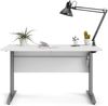 Dmora Schreibtisch Alfango, Mehrzweckschreibtisch, Bürotisch für PC, Eckschreibtisch, 120x80 h75 cm, Weiß und Grau Bild 4