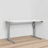 Dmora Schreibtisch Alfango, Mehrzweckschreibtisch, Bürotisch für PC, Eckschreibtisch, 120x80 h75 cm, Weiß und Grau Bild 2