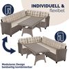 CASARIA® Polyrattan Ecklounge mit WPC Tisch Beige Bild 5