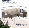 CASARIA® Polyrattan Ecklounge mit WPC Tisch Beige Bild 2