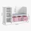 Kinderregal mit Sitzbank Høylandet 76x112x40 cm Weiß/Rosa [en. casa] Bild 3
