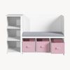 Kinderregal mit Sitzbank Høylandet 76x112x40 cm Weiß/Rosa [en. casa] Bild 4