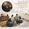 Leinen-Sofa, 4 Kissen, Getränkehalter, Seitentasche, Beige Bild 5