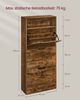 Vasagle Schuhschrank 3 Klappen, Holzspanplatte Vintagebraun, 24 x 60 x 139 cm Bild 3