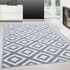 Teppium Teppich Geometrisch Design, Rechteckig, Höhe: 6 mm, Modern Kurzflor Teppich Wohnzimmer Rauten Design Weiß-Pflegeleicht Bild 5