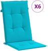 vidaXL Hochlehner-Auflagen 6 Stk. Türkis Stoff 361273 Bild 2