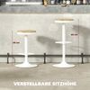 HOMCOM Barhocker mit Stahlgestell, Fußstütze (360° Drehbar Küchenstühle, 2 St, Höhenverstellbar Barstuhl), für Küche, Wohnzimmer, Esszimmer Naturholz+Weiß Bild 4