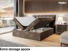 MEBLINI Boxspringbett DRAGO 140x200 cm mit Bettkasten - H3/Braun Samt Polsterbett - Doppelbett mit Topper & Taschenfederkern-Matratze Bild 5
