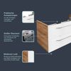 FACKELMANN MILANO Waschbeckenunterschrank 100 cm breit, Weiß/Braun hell Bild 3