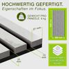 TRESKO® 2 Stück Akustikpaneele Holz 120×60 cm inkl. 4x Kleiderhaken | Wandverkleidung Weiß/Marmor als 3D Lamellenwand | Holzpaneele Paneele für Schallschutz | Akustik Wandpaneele mit Montageset Bild 2