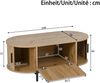 Couchtisch oval B 100 x T 50 x H 40 cm, MDF in Naturfarbe mit Rattan-Türen und Metallbeinen Bild 5