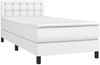 vidaXL Boxspringbett mit Matratze Weiß 80x200 cm Kunstleder, Härtegrad: H2 [3141090] Bild 3