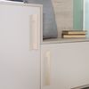 Kompaktgarderobe Entry" mit Spiegeltür, Sitzbank, Stauraum und Kleiderhaken, Cashmere Weiß und Kastanien Dekor" Bild 4