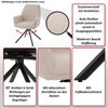 Mendler 'HWC-G67' 6er-Set Esszimmerstuhl mit Armlehne, drehbar mit Auto-Position, Hellgrau, Schwarz Bild 2