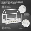 ML-DESIGN Spielbett Hausbett Kinderbett inkl. Lattenrost kreativ Bodenbett für Kinder, Abenteuerbett mit Matratze H-10 cm 80x160cm Holzbett Weiß Bettgestell Bild 4