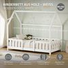 ML-DESIGN Spielbett Hausbett Kinderbett inkl. Lattenrost kreativ Bodenbett für Kinder, Abenteuerbett mit Matratze H-10 cm 80x160cm Holzbett Weiß Bettgestell Bild 2