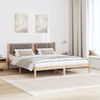 vidaXL Bettrahmen mit Kopfteil Taupe 160 x 200 cm Massives Kiefernholz 878177 Bild 4
