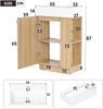 Flieks Waschtisch mit Keramikwaschbecken 55 × 32 × 87 cm, freistehender Badschrank mit Soft-Close-Tür & abnehmbarem Papierhalter, Naturholzfarben Bild 4
