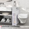 COSTWAY Schlanker Badezimmerschrank, hölzerner Toilettenschrank mit tiefen Schubladen, Weidenkörben und Bürstenhaltern, schmaler freistehender Organizer mit Rollen für Ecken und kleine Räume, weiß, 72,3 x 50 x 16 cm Bild 3