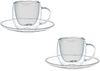 4-teiliges doppelwandiges Gläser-Set mit Untertassen – Perfekt für Mokka und Espresso Anthrazit Bild 2