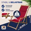 CASARIA® Sonnenliege aus Akazienholz Rot 3-fach verstellbar Bild 3