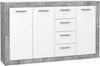 FORTE Baccio Sideboard, Holzwerkstoff, Grau/Weiß, 152,4 x 91,8 x 33,8 cm Bild 2